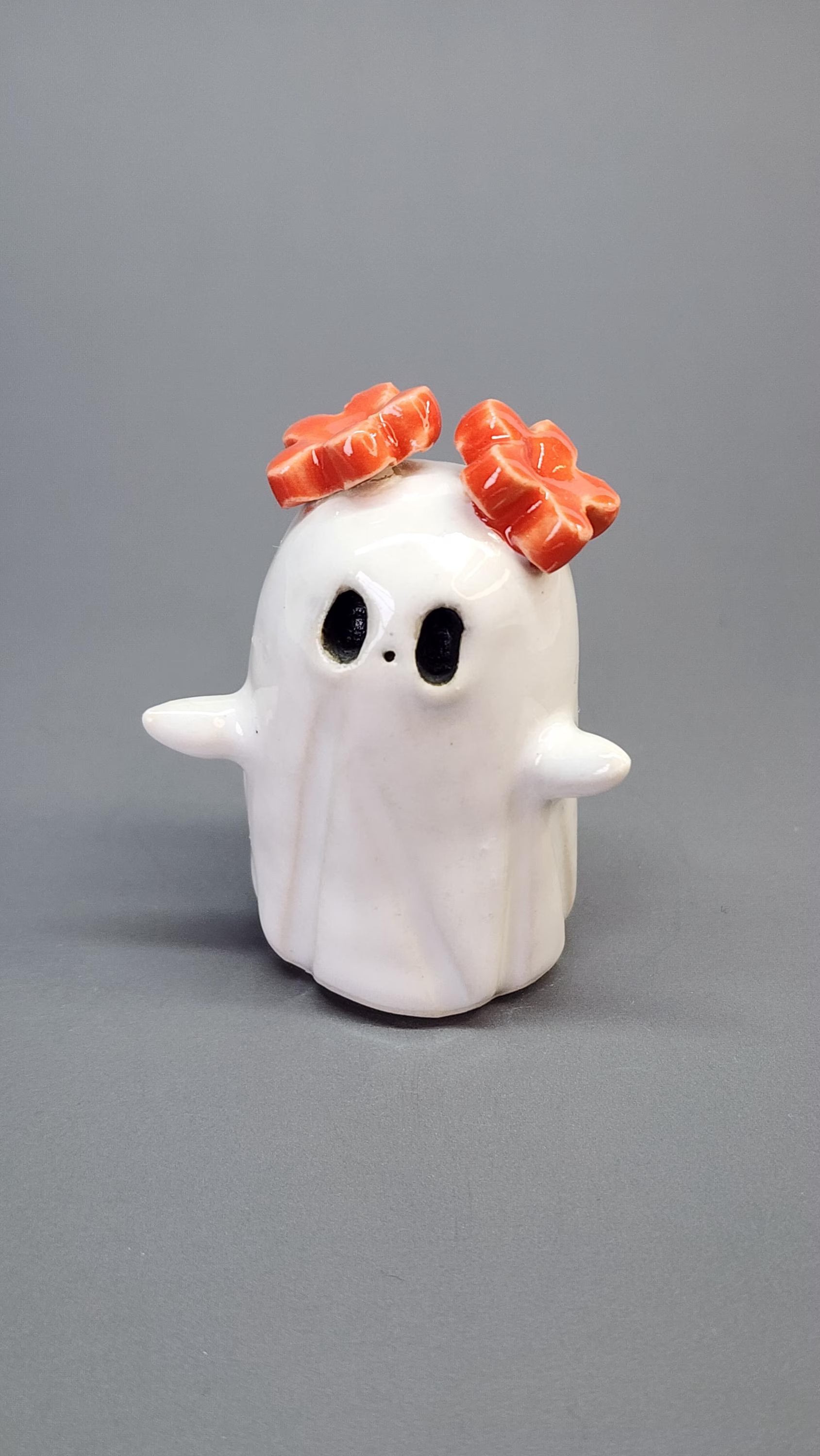 Ghost Figurine with Flowers by MW Ceramics