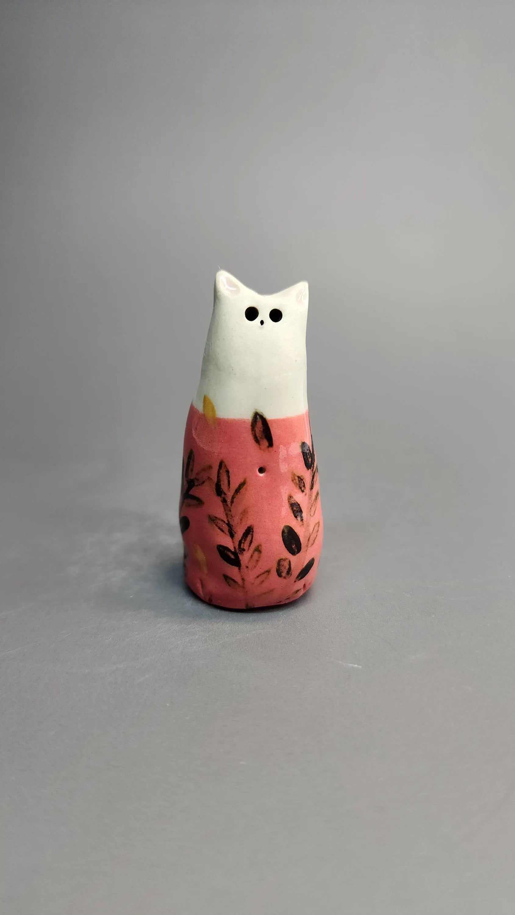Floral Ceramic Cat by MW Ceramics